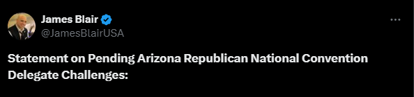 BREAKING: Donald J. Trump for President 2024 Director Announces Withdrawal of Challenge to 6 Arizona Delegates